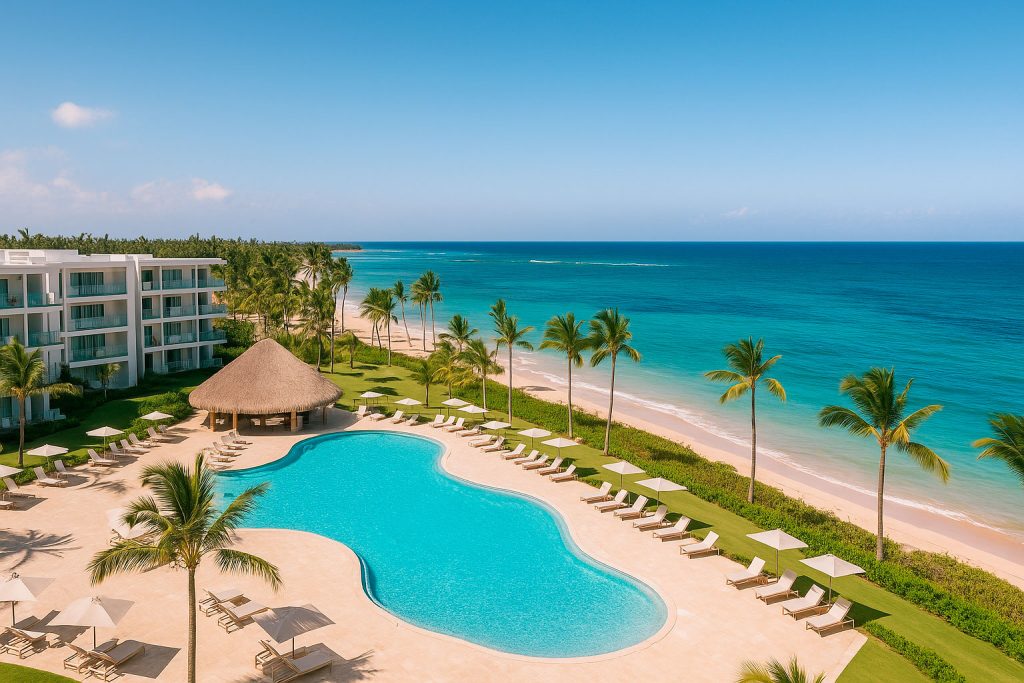 Resort frente al mar en República Dominicana que representa el futuro de la hospitalidad en República Dominicana, con diseño sostenible y lujo caribeño.
